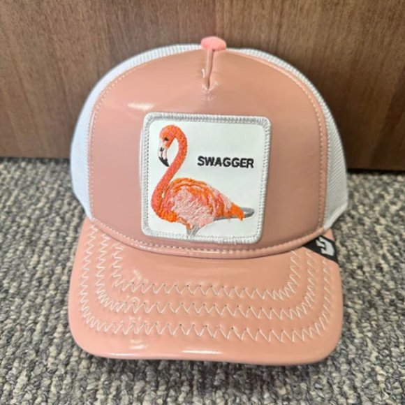 Goorin Animal Trucker Baseball Snapback Hat Cap It's Mauve 55.0 Swagger Flamingo
